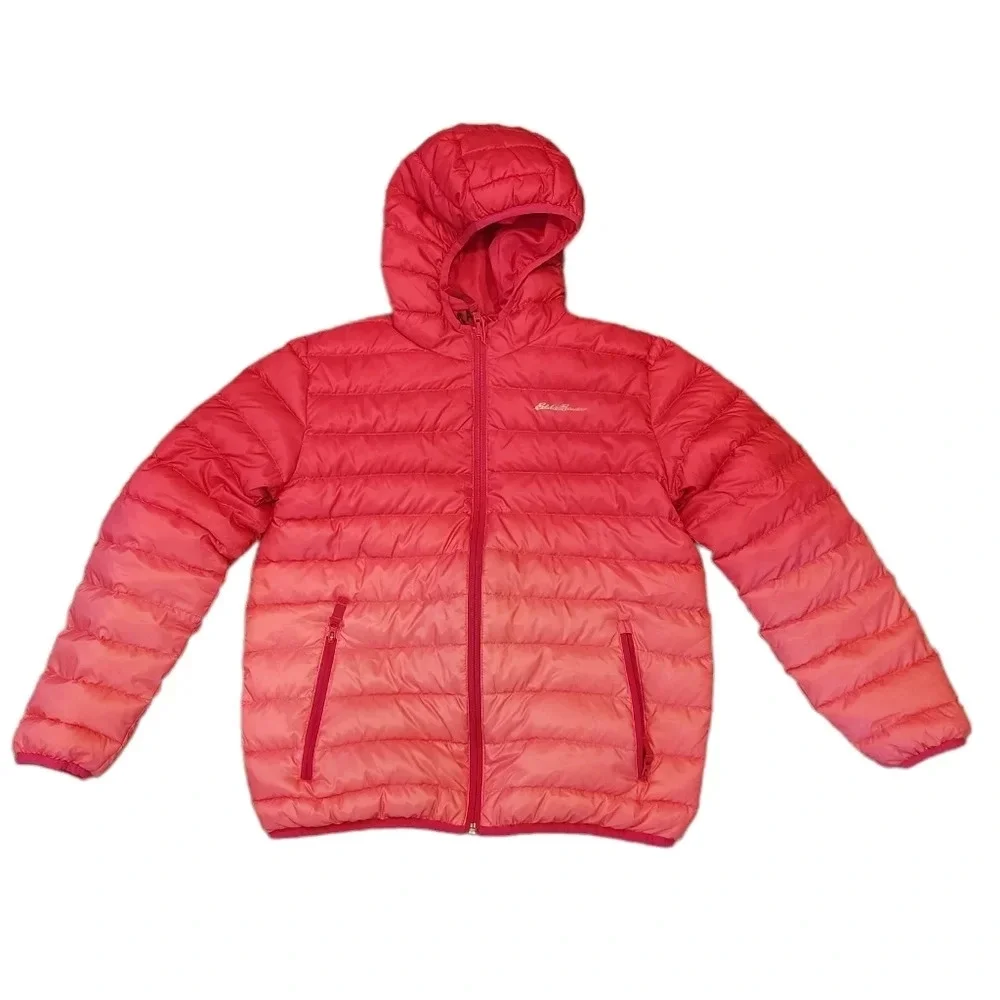 Eddie Bauer reversible down‎ coat.  Pink ombre.